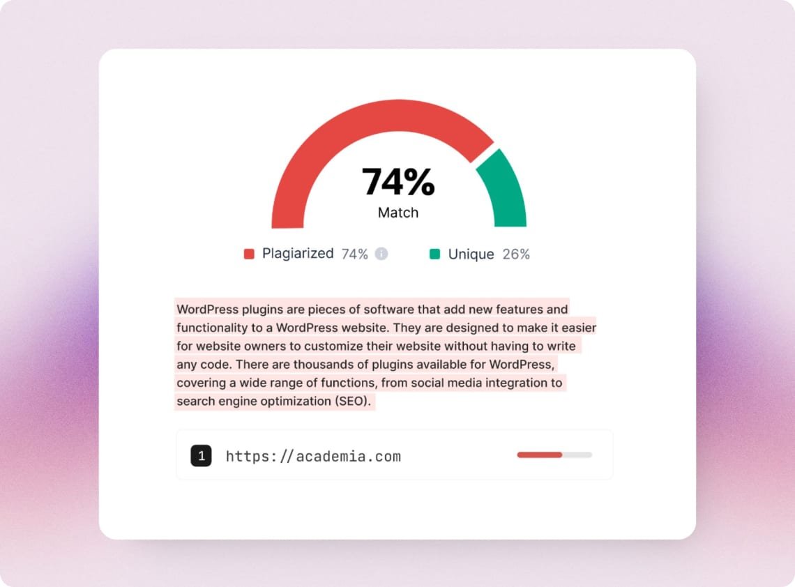 Instant Plagiarism Detection.